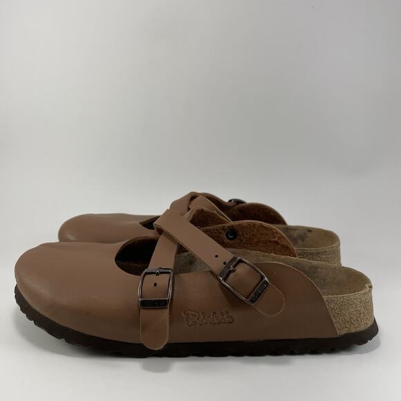 Birkenstock Birkis Dorian Clogs Criss Cross Womens Size 38, US 7-7.5 Tan Leather - Picture 11 of 11